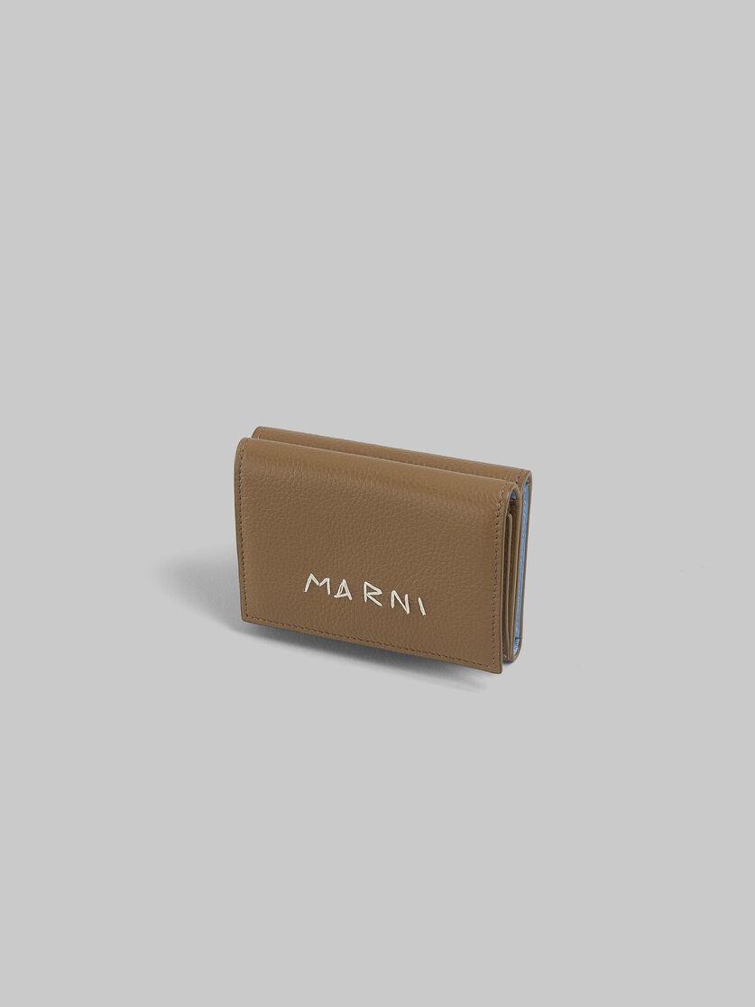 MARNI BROWN LEATHER TRIFOLD WALLET