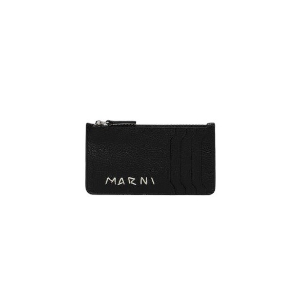 MARNI BLACK LEATHER CARD CASE