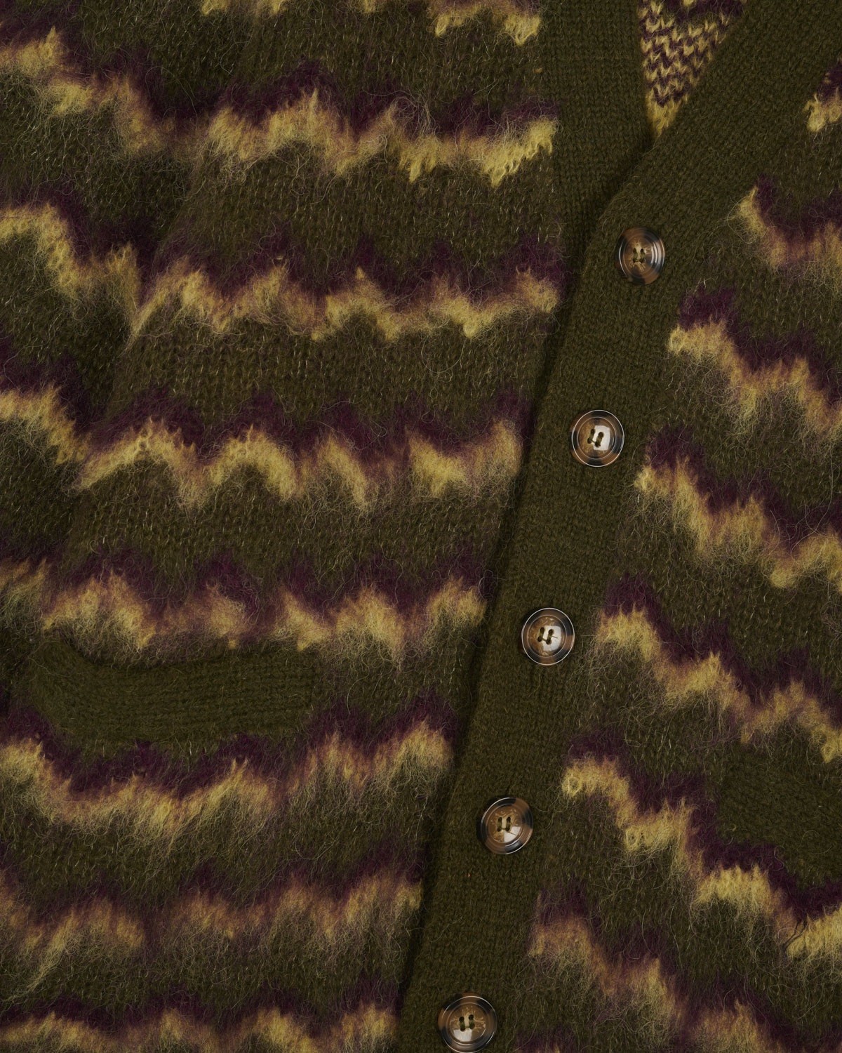 BRAIN DEAD ZIG ZAG STRIPED CARDIGAN