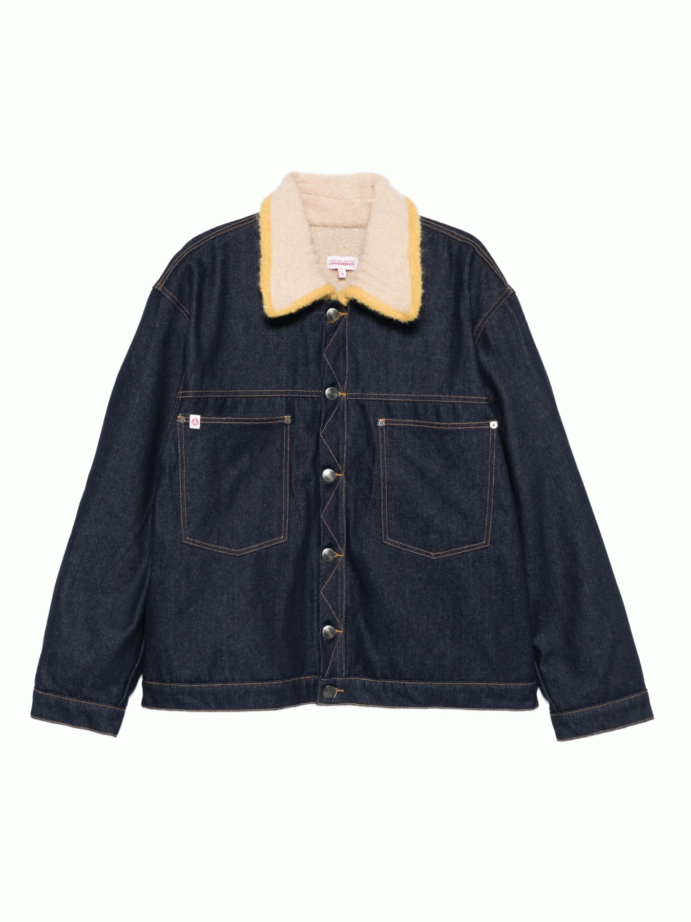 Charles jeffrey Loverboy DENIM JACKET WITH KNITTED COLLAR