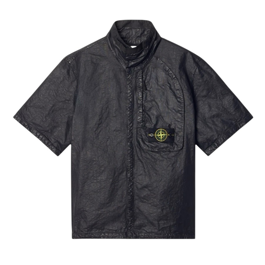 STONE ISLAND ORGANIC LOOK NYLON PANAMA-TC SS SHIRT