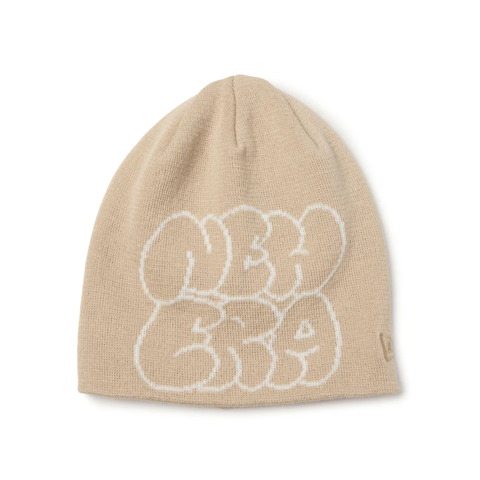 NEW ERA ベーシック ビーニー Cool Max Hollow Logo ジャガードロゴ ベージュ