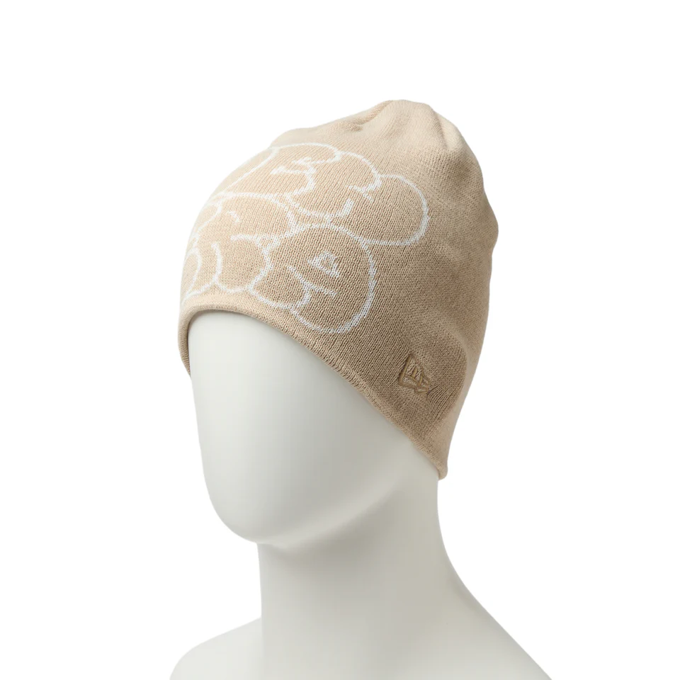 NEW ERA ベーシック ビーニー Cool Max Hollow Logo ジャガードロゴ ベージュ