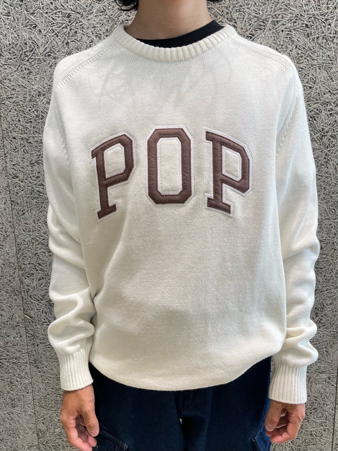 POP TRADING COMPANY ARCH KNITTED CREWNECK
