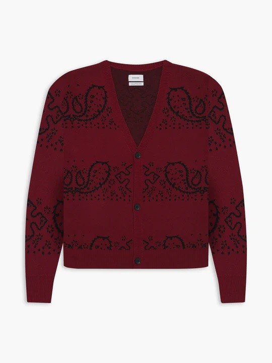 RHUDE BANDANA KNIT CARDGAN