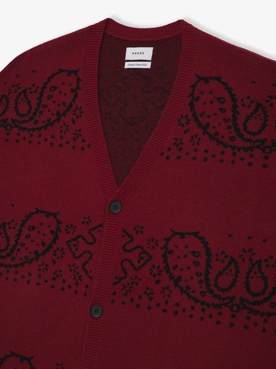 RHUDE BANDANA KNIT CARDGAN