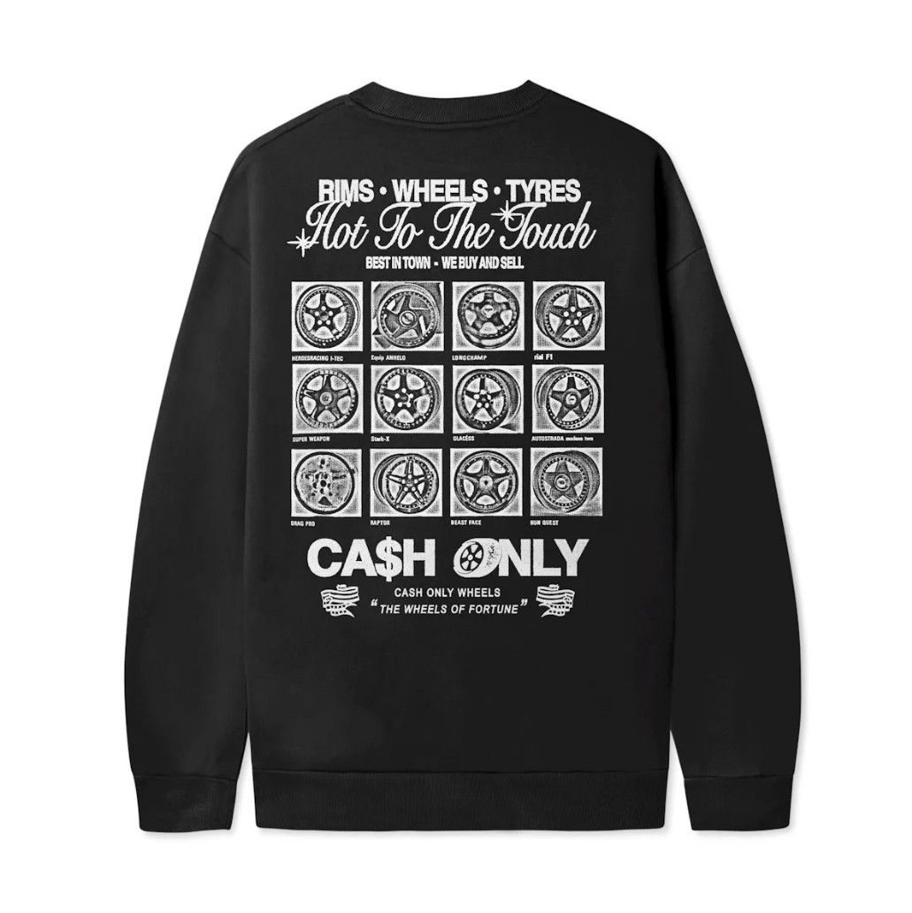 CASH ONLY WHEELS CREWNECK SWEATSHIRT