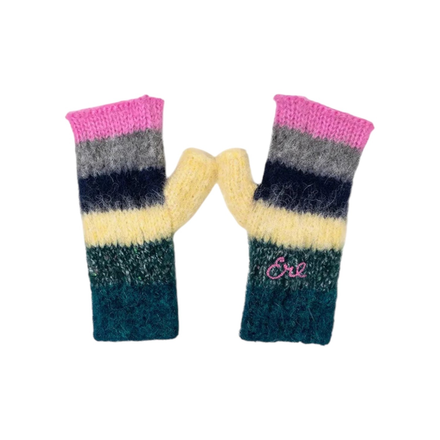 ERL STRIPED ALPACA MOHAIR MITTEN