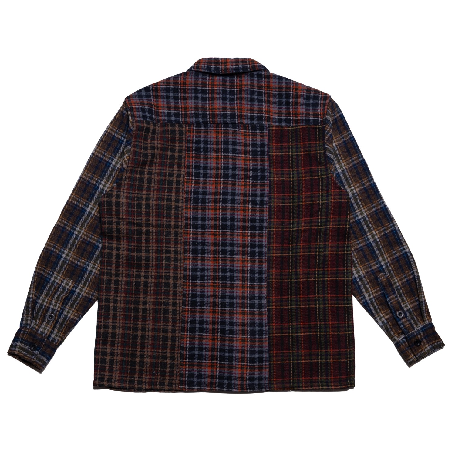 HODDLE POLYURA PATCHWORK FANNEL-OVER DYE LS SHIRT