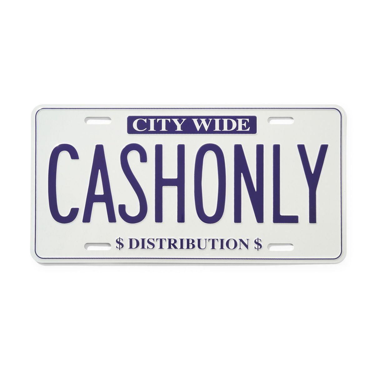CASH ONLY LICENSE PLATE