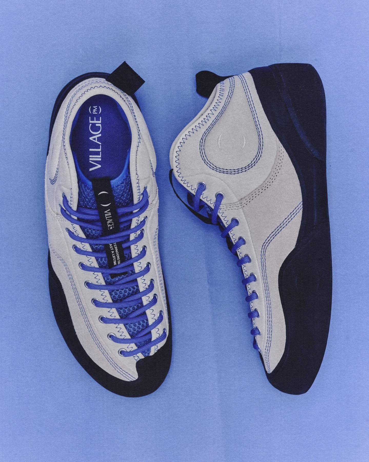 VILLAGE PM 1 PM MID  CREAM-BLUE/NATURAL BLACK