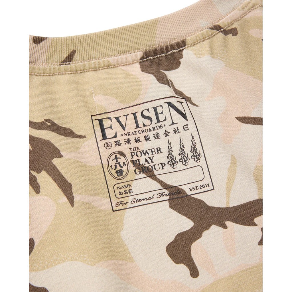 EVISEN SKATEBOARDS E LOGO CAMO TEE