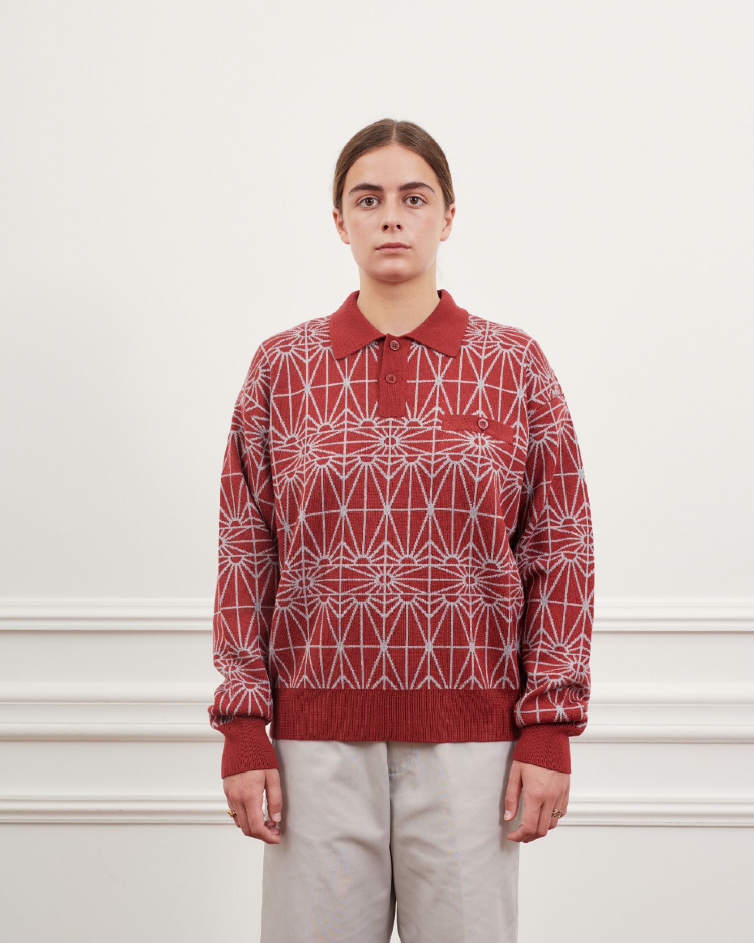 RASSVET POCKET SWEATER KNIT RED