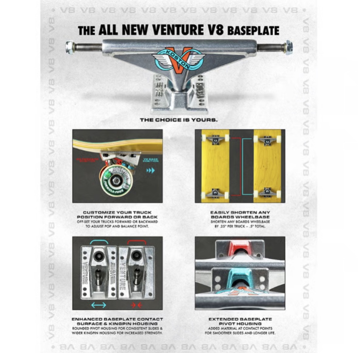 VENTURE TRUCKS  PRO V8 ERICK KOSTON TRUCK