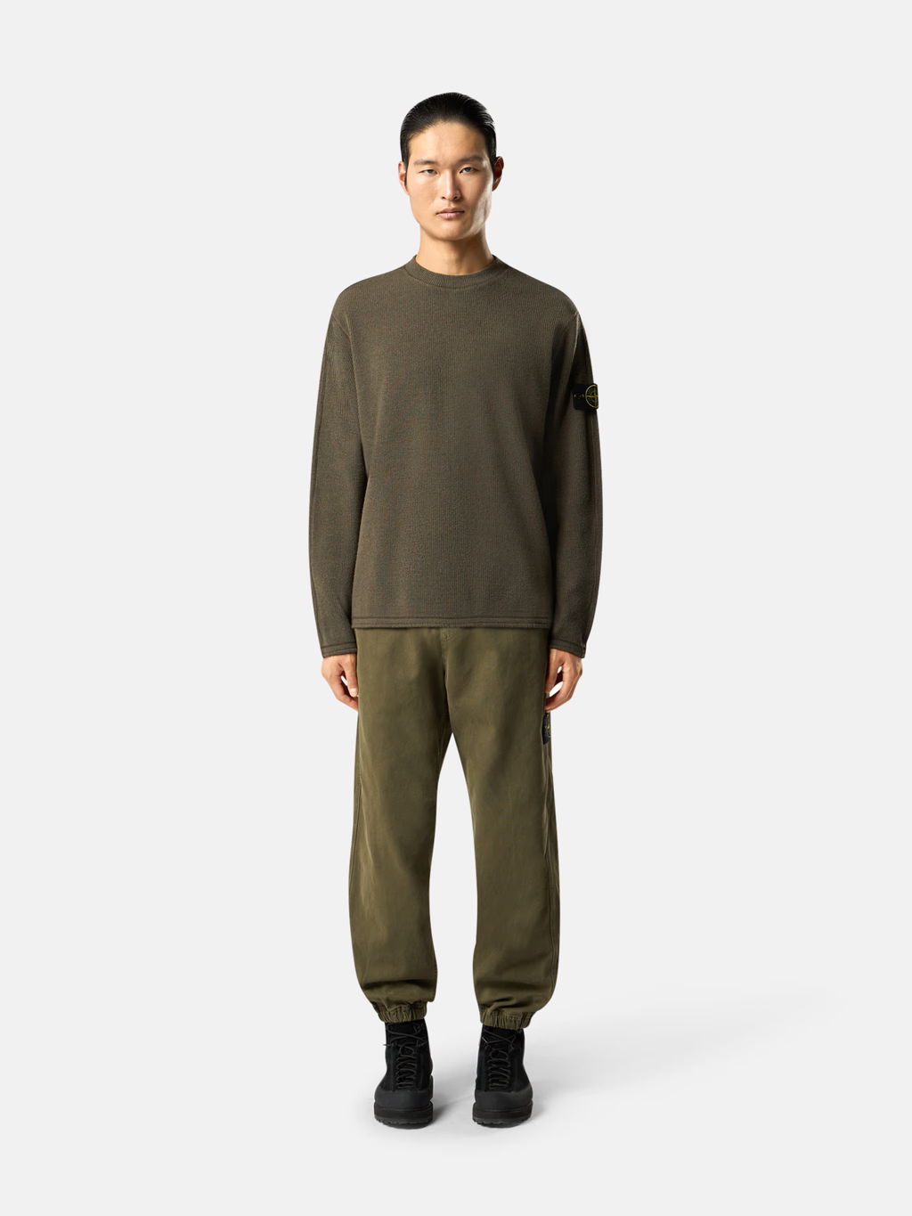 STONE ISLAND ORGANIC PANAMA COTTON 'OLD' EFFECT PANTS