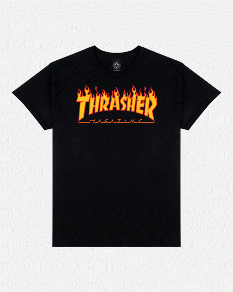 THRASHER BURNING LOGO T-SHIRT