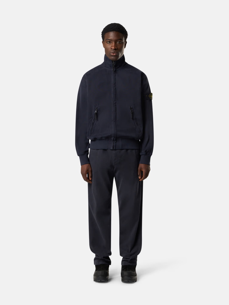 STONE ISLAND ORGANIC PANAMA COTTON 'OLD' EFFECT ZIP TRACK JACKET