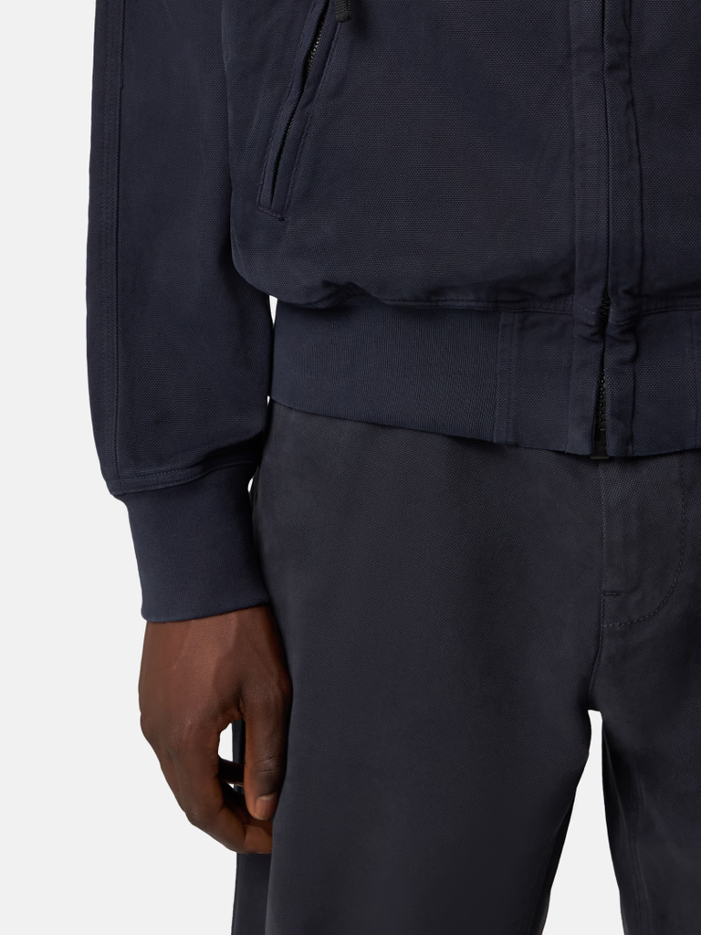 STONE ISLAND ORGANIC PANAMA COTTON 'OLD' EFFECT ZIP TRACK JACKET