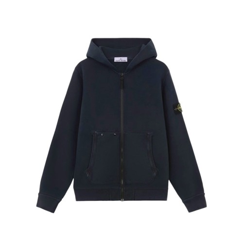STONE ISLAND ORGANIC COTTON DIAGONAL FLEECE 'OLD' EFFECT