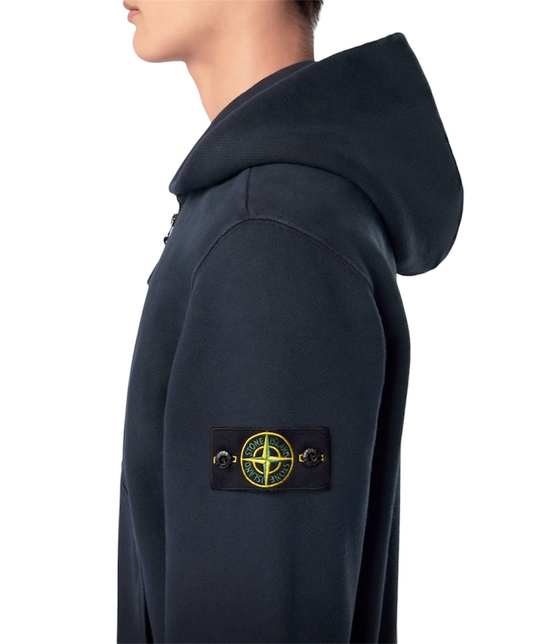 STONE ISLAND ORGANIC COTTON DIAGONAL FLEECE 'OLD' EFFECT