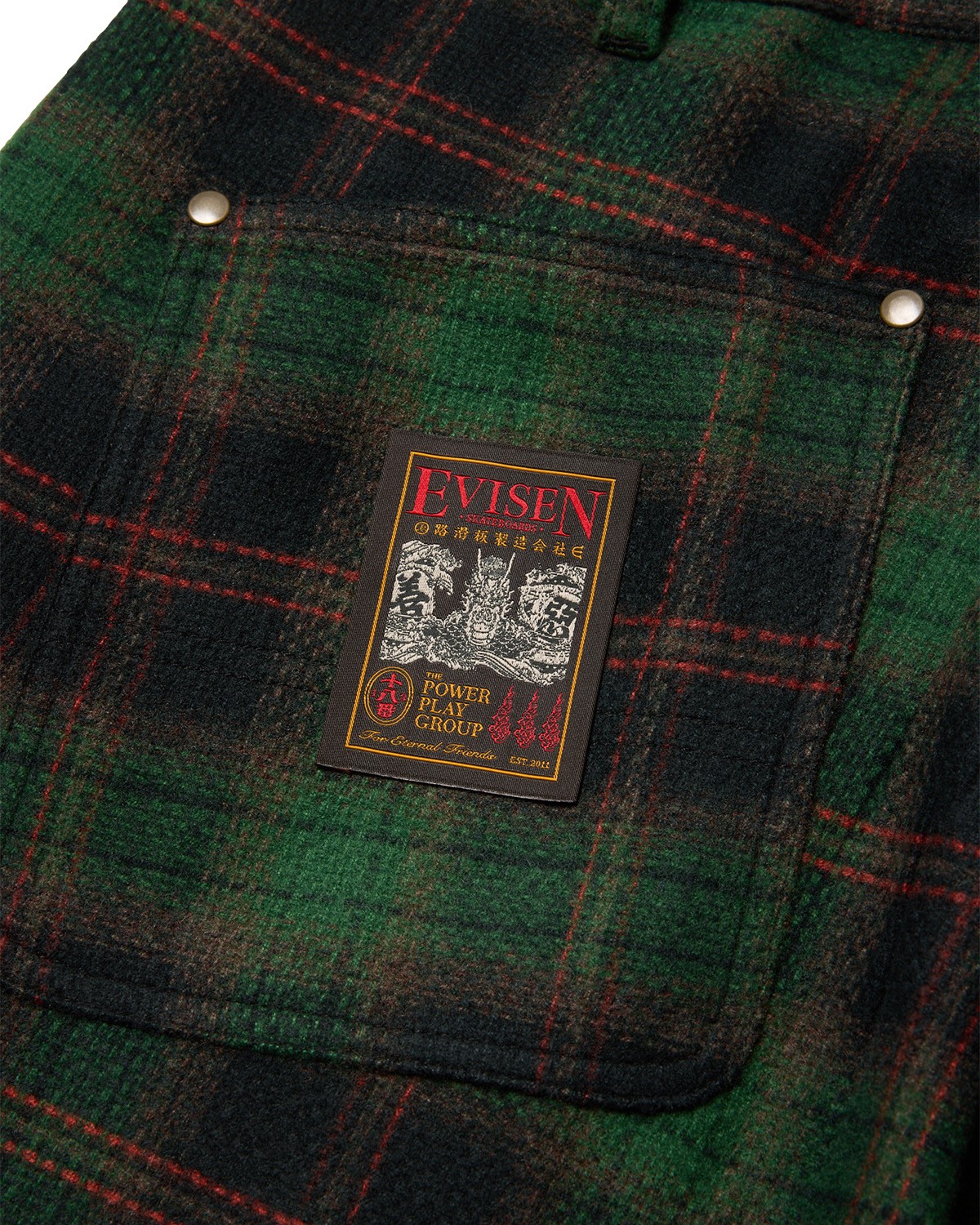 EVISEN SKATEBOARDS CHECK WOOL PAINTER PANTS
