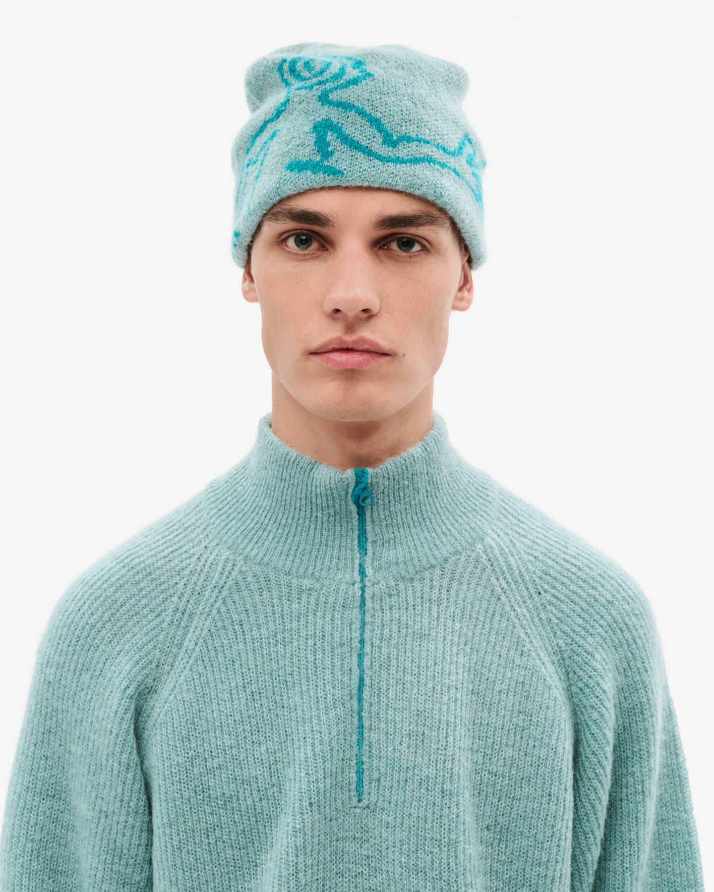 HIKING PATROL MOSCOT MOHAIR MIXED KNIT BEANIE