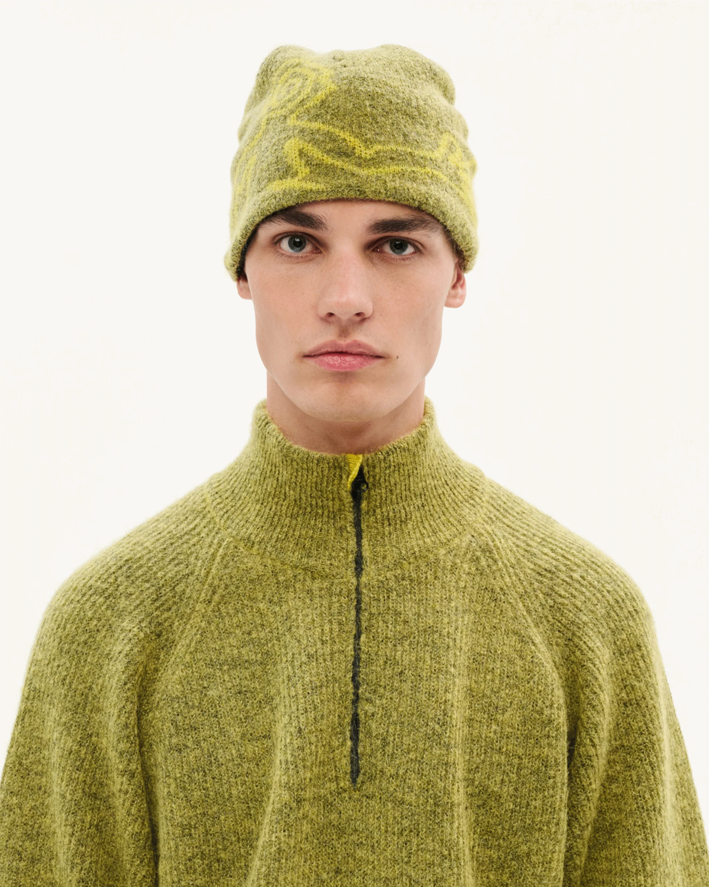 HIKING PATROL MOSCOT MOHAIR MIXED KNIT BEANIE