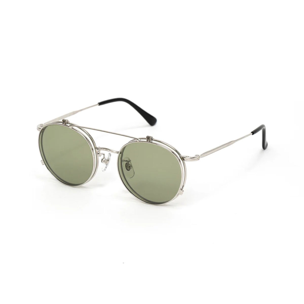 CALEE FLIP UP TYPE CIRCLE METAL GLASSES