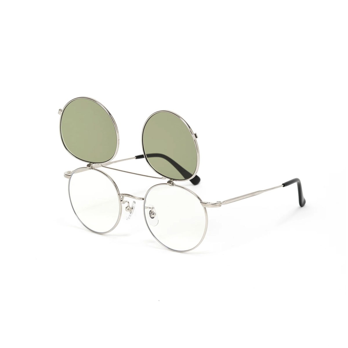 CALEE FLIP UP TYPE CIRCLE METAL GLASSES