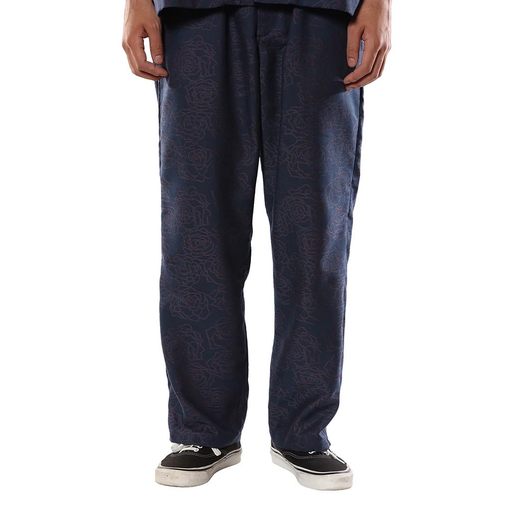 CALEE ROSE PATTERN JACQUARD RELAX PANTS
