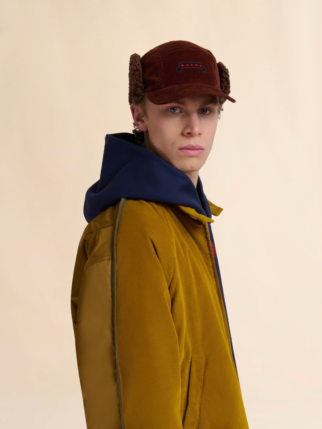 MARNI CORDUROY AVIATOR BASEBALL CAP