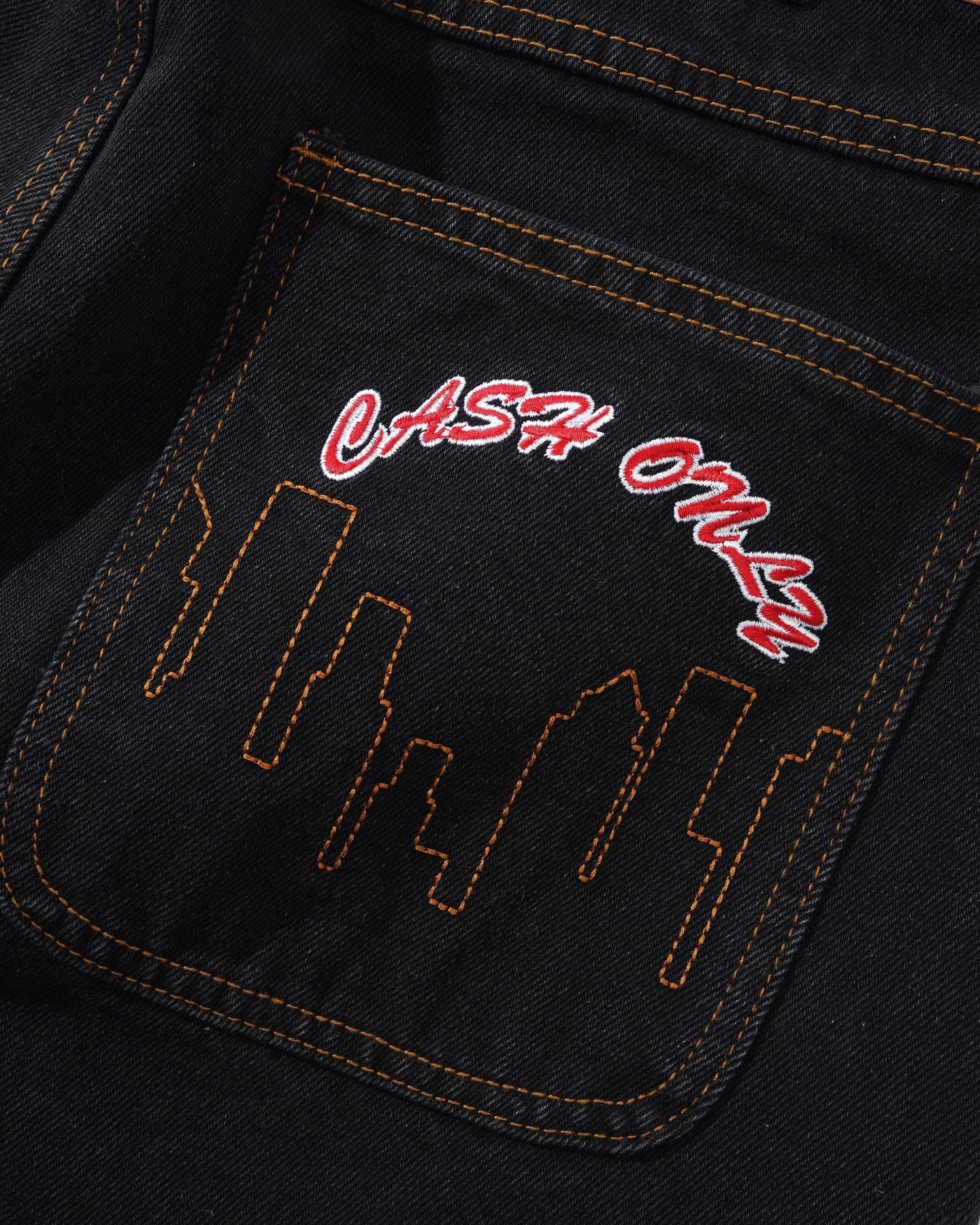 CASH ONLY LOGO BAGGY DENIM JEANS