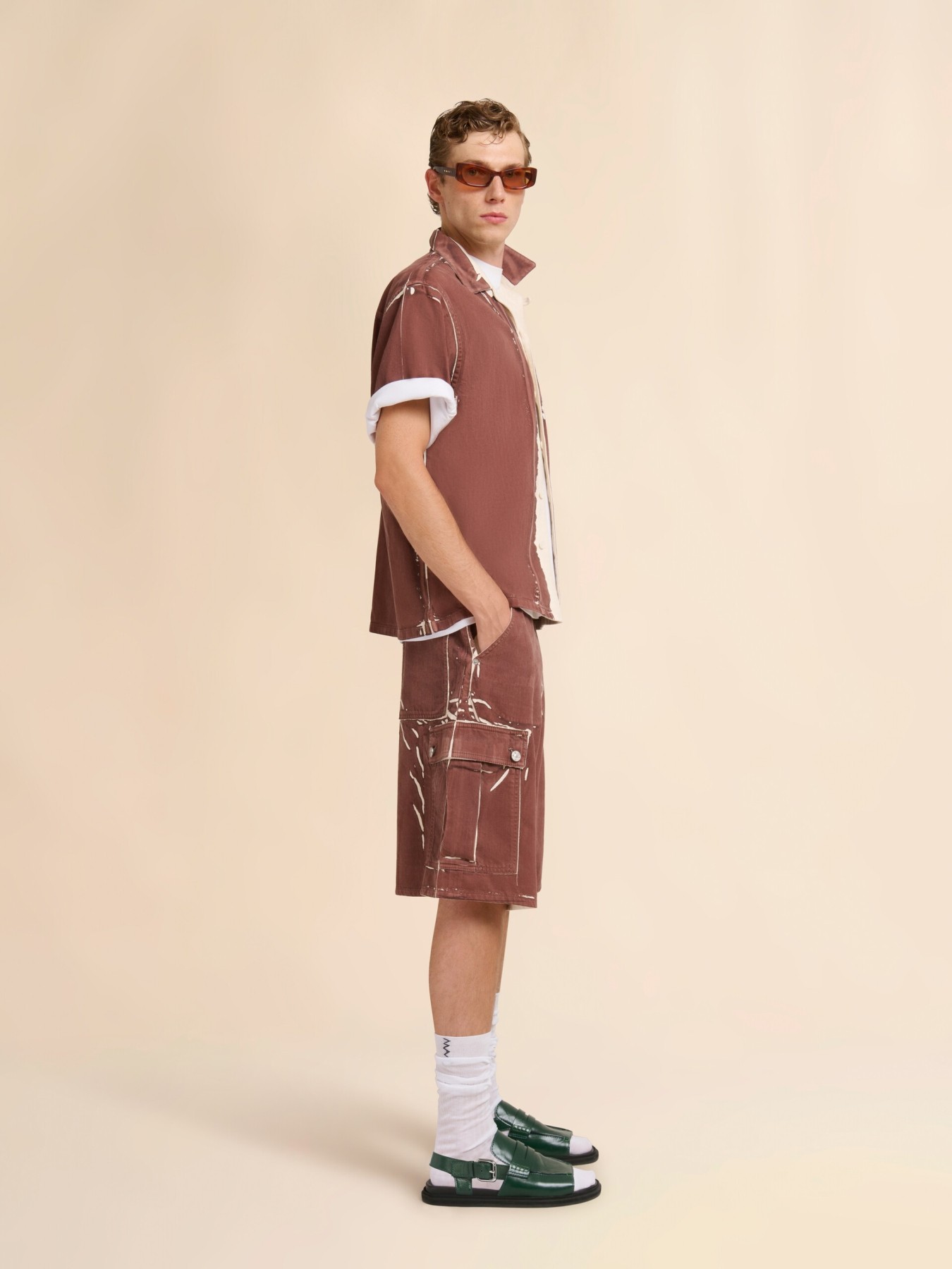 MARNI SCREEN-PRINTED DENIM SHIRT