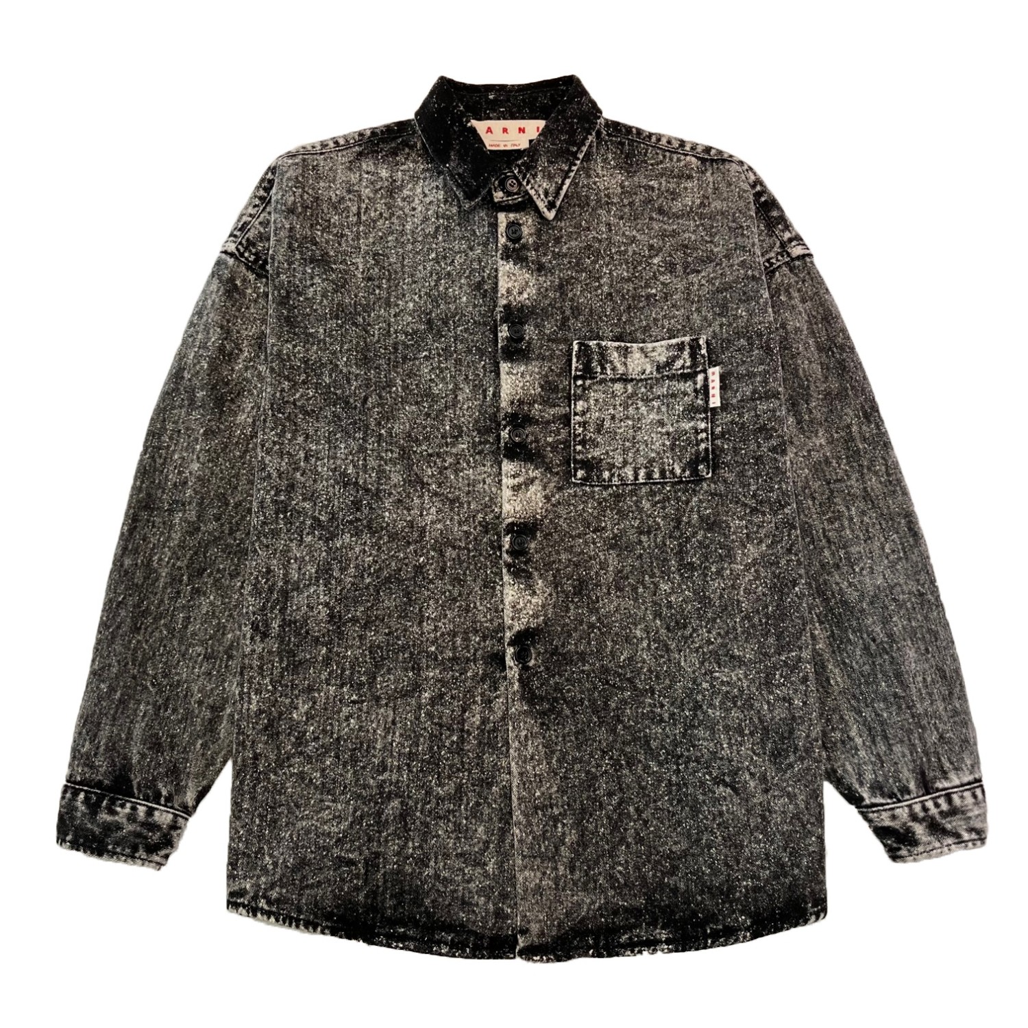 MARNI  MARBLE-DYED DENIM SHIRT