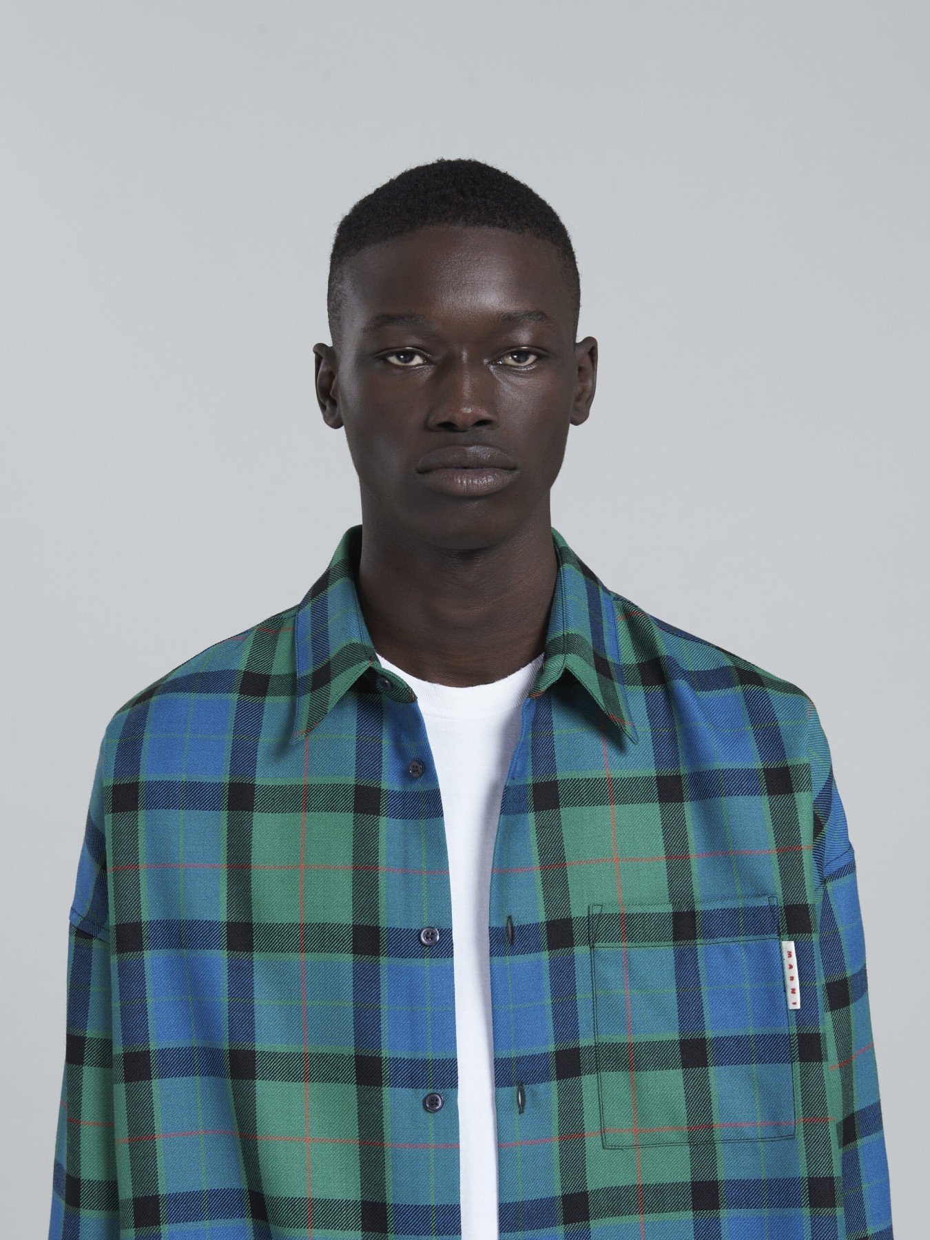 MARNI MULTICOLOR TARTAN WOOL SHIRT