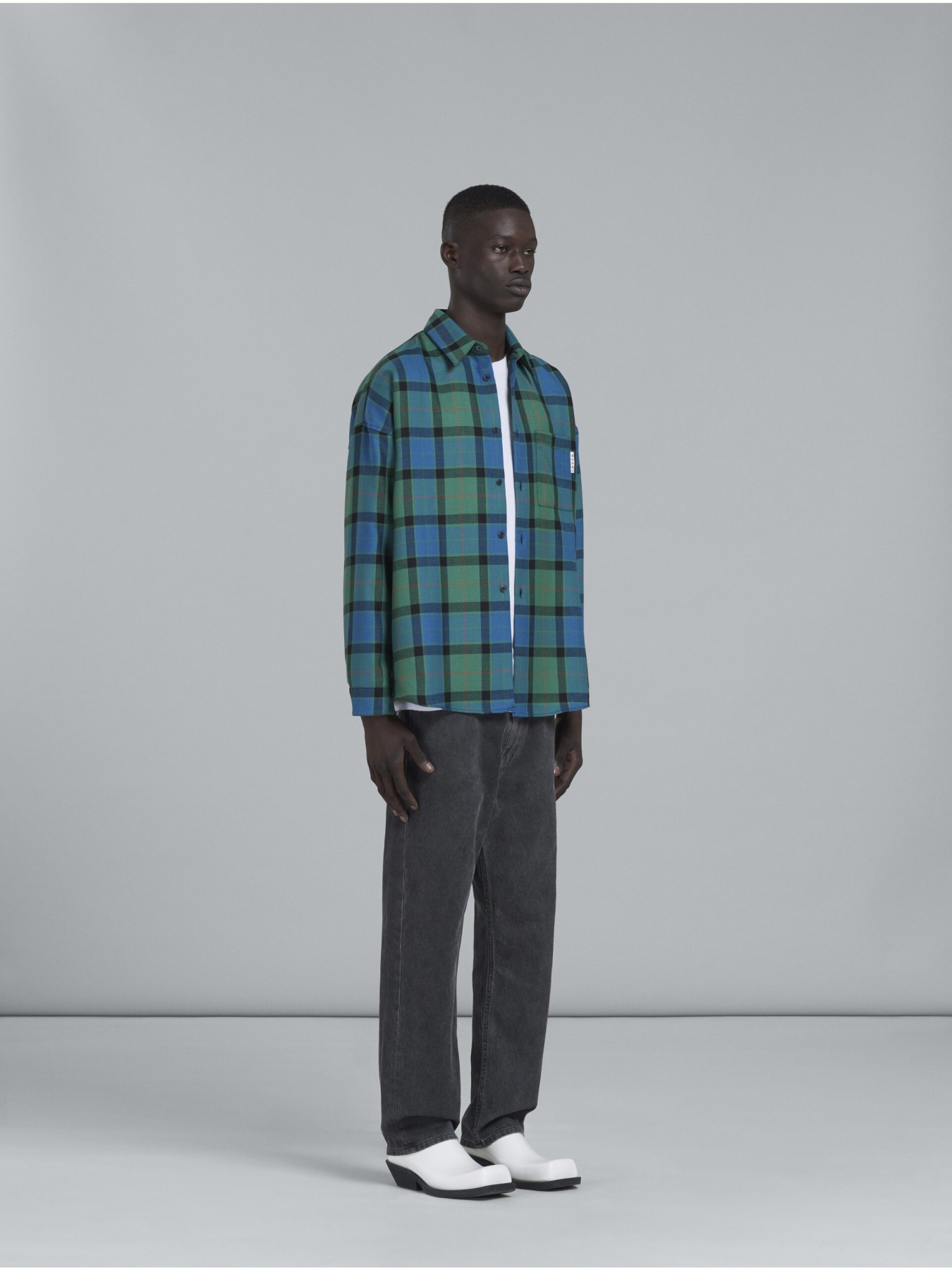 MARNI MULTICOLOR TARTAN WOOL SHIRT