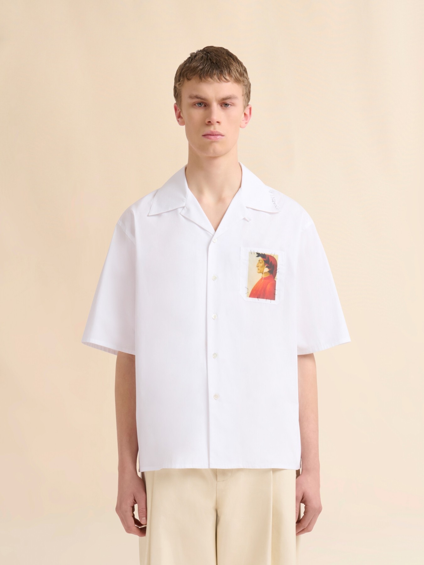 MARNI POPLIN BOWLING SHIRT WIHT FAWN PATCH