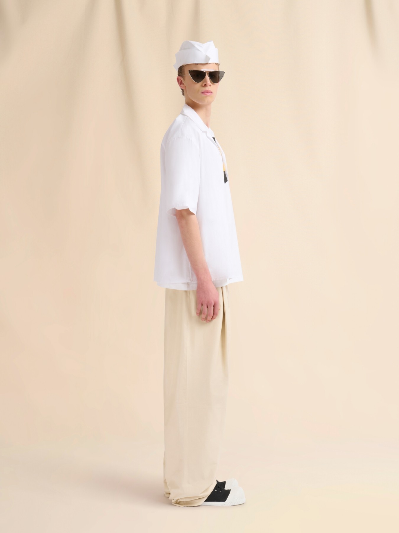 MARNI POPLIN BOWLING SHIRT WIHT FAWN PATCH
