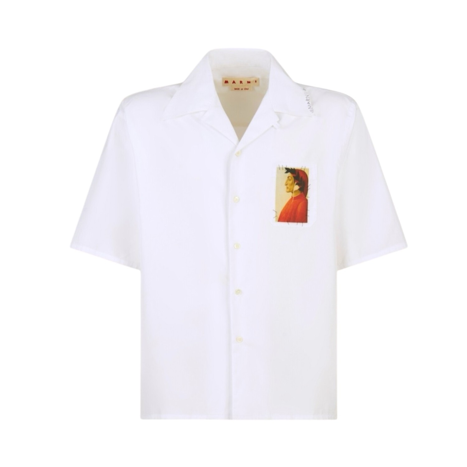 MARNI POPLIN BOWLING SHIRT WIHT FAWN PATCH