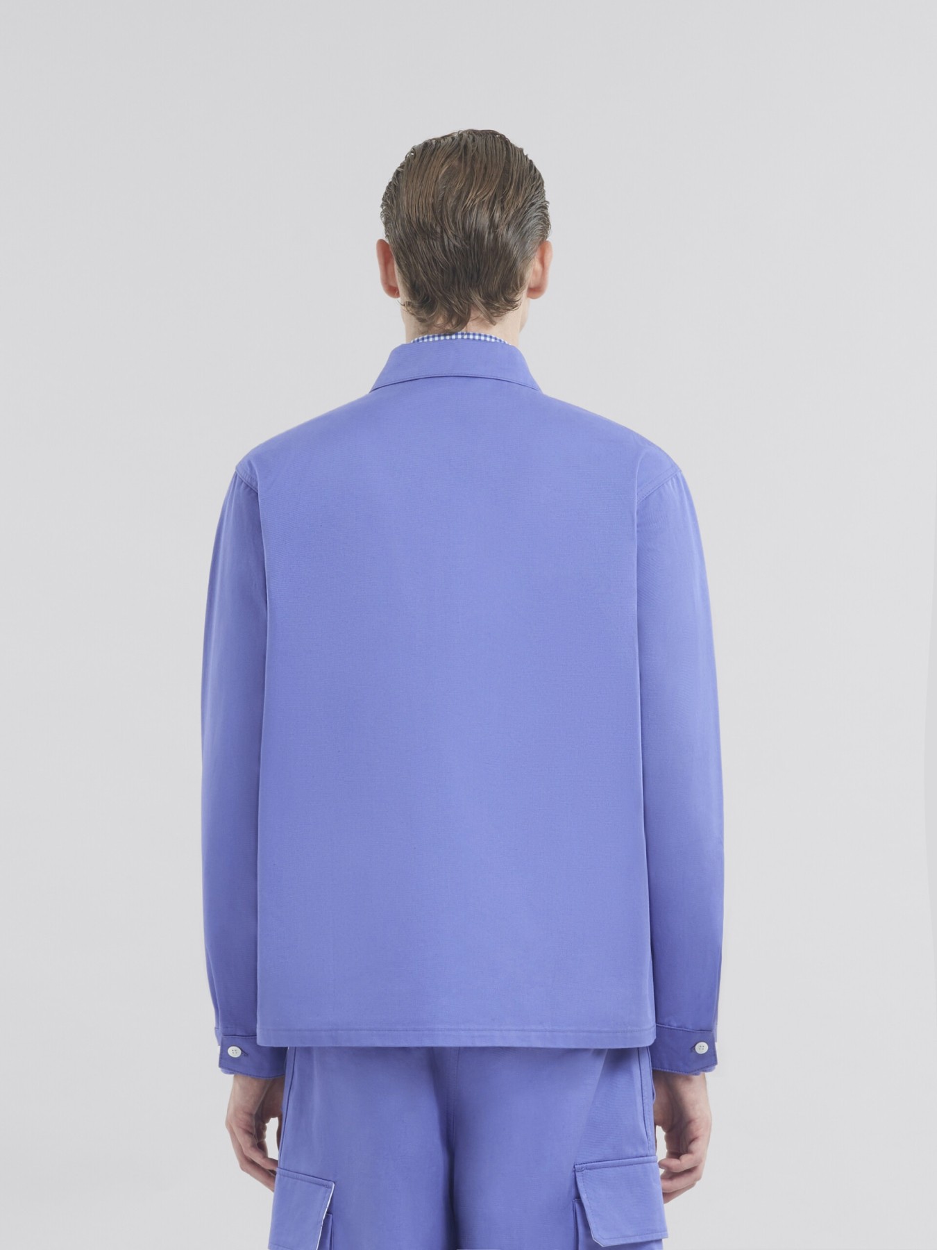 MARNI ORGANIC COTTON GABARDINE BLUE LILAC