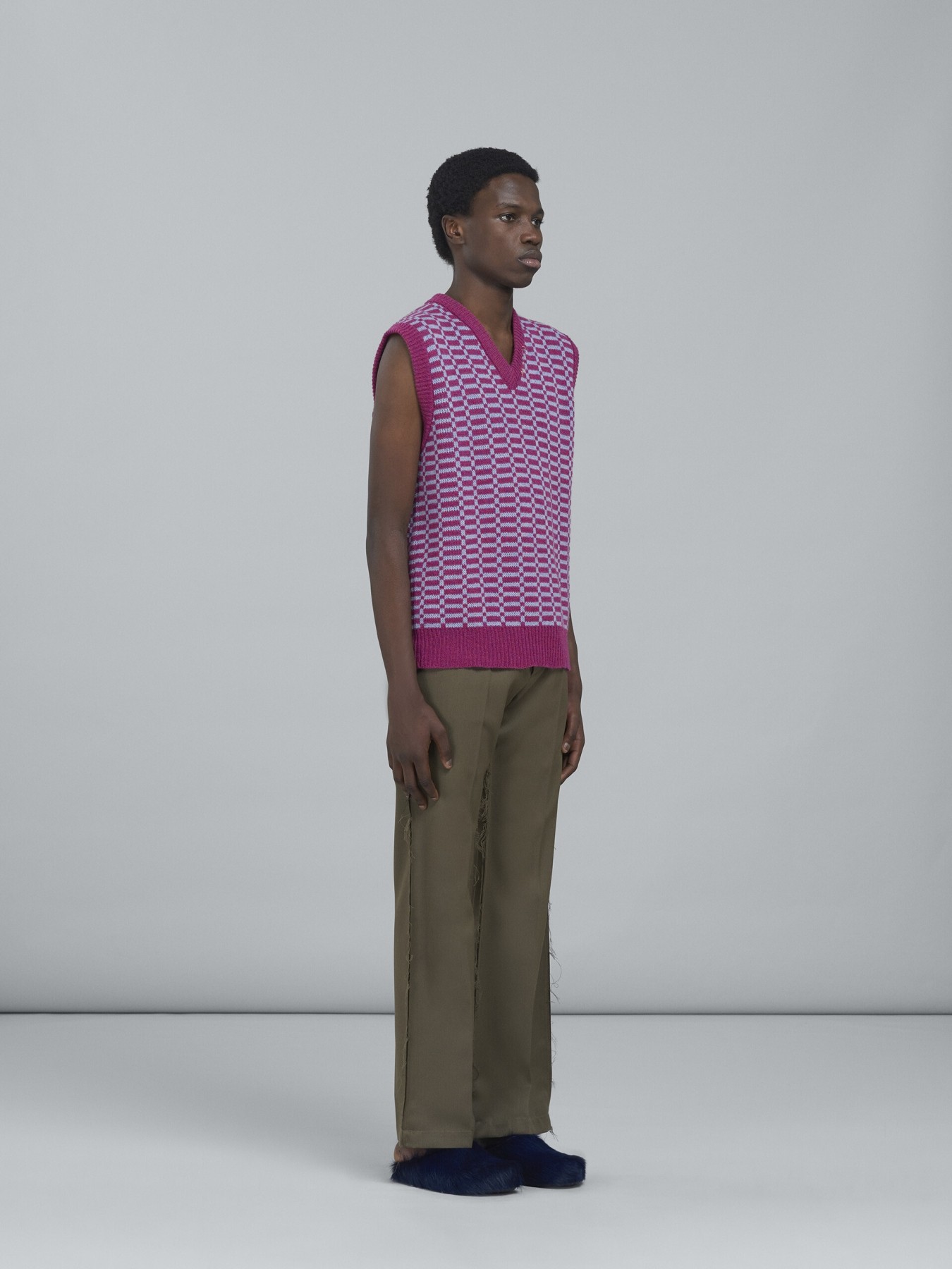 MARNI SHETLAND WOOL V NECK VEST