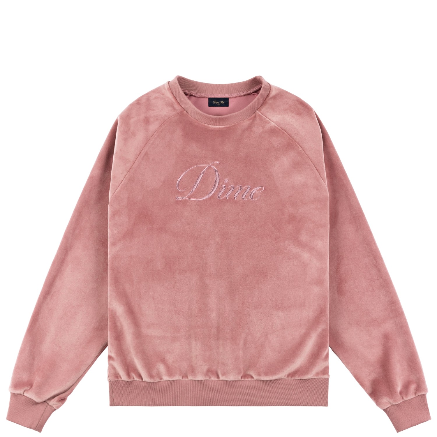 DIME CURSIVE VELVET CREWNECK