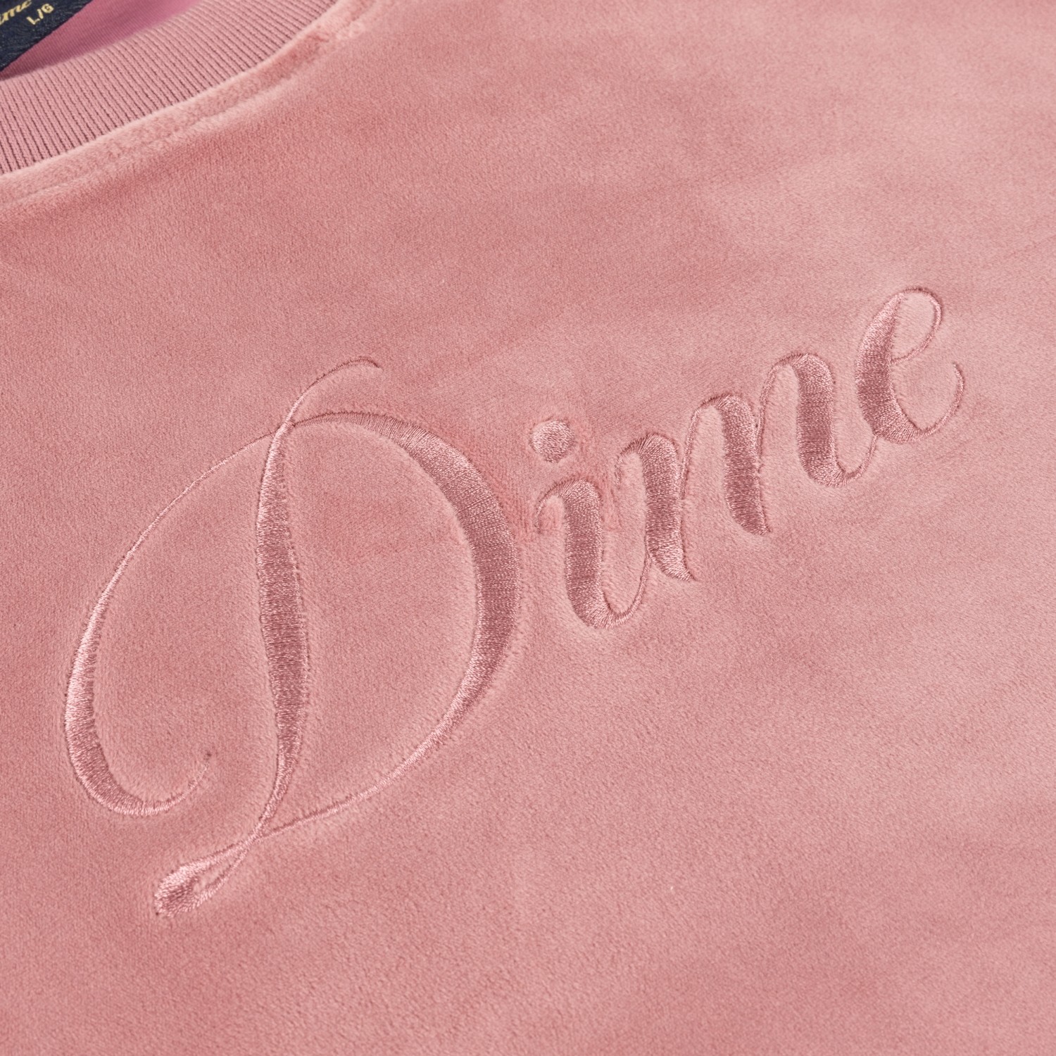 DIME CURSIVE VELVET CREWNECK