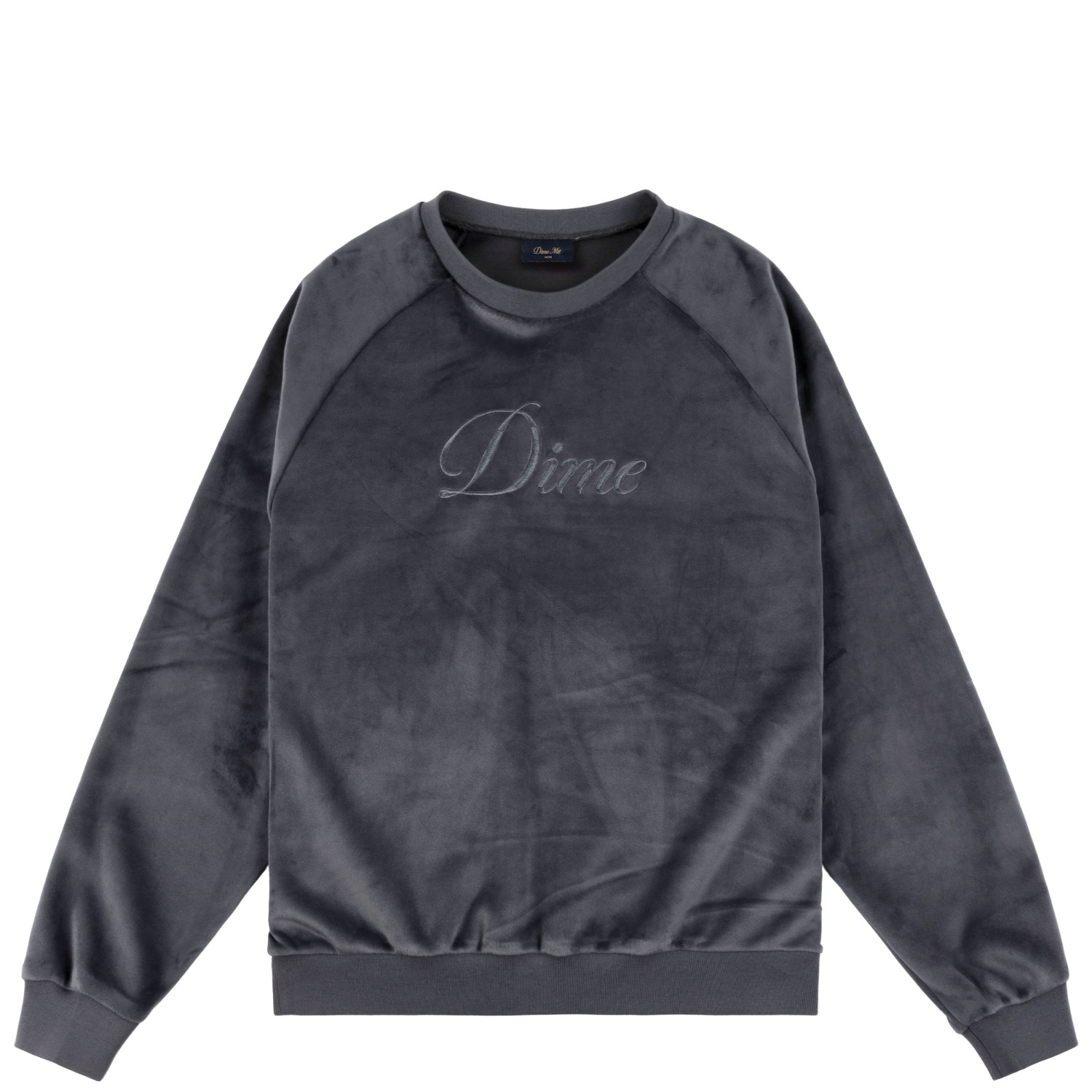 DIME CURSIVE VELVET CREWNECK