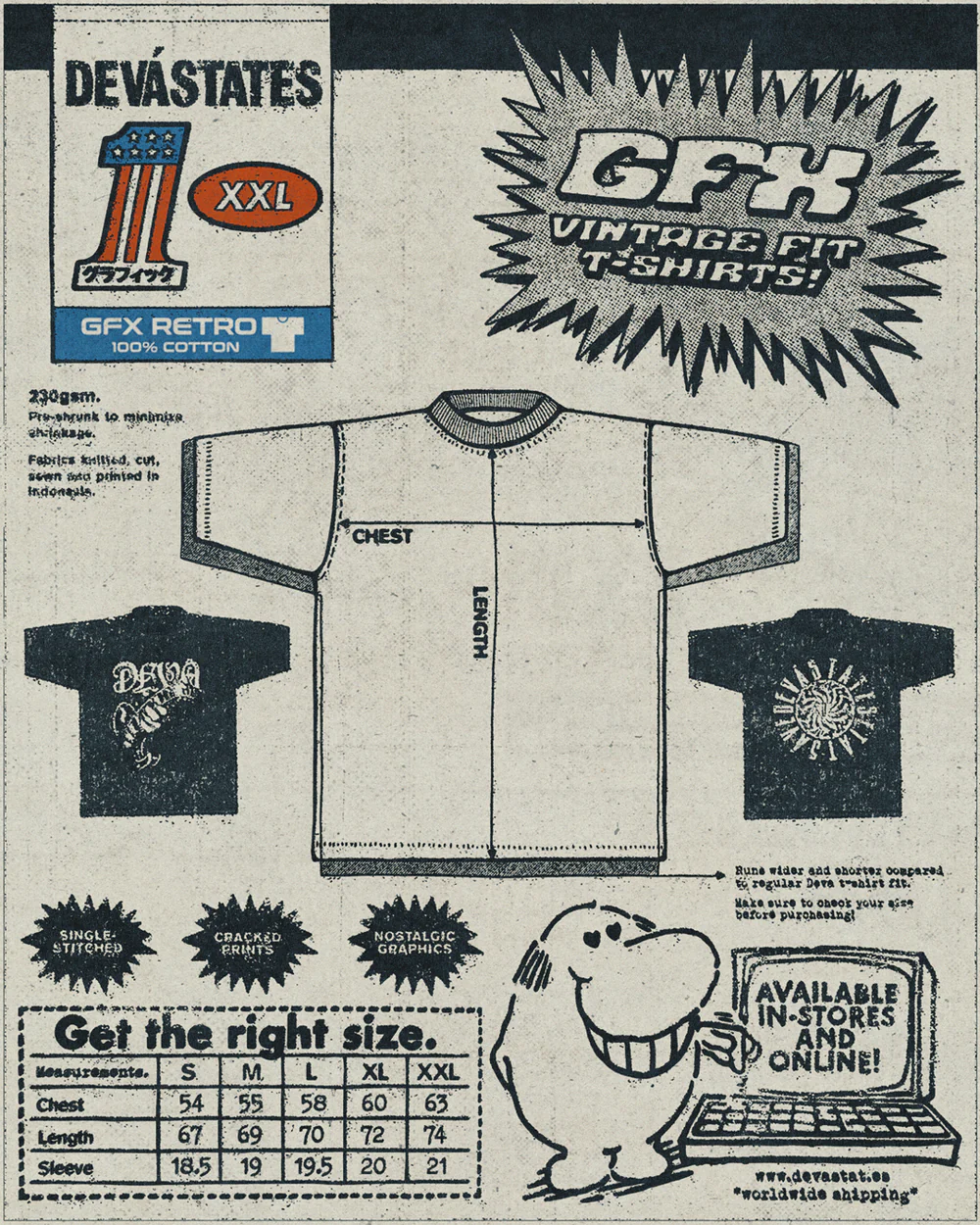 DEVA STATES GFX RETRO T-SHIRT