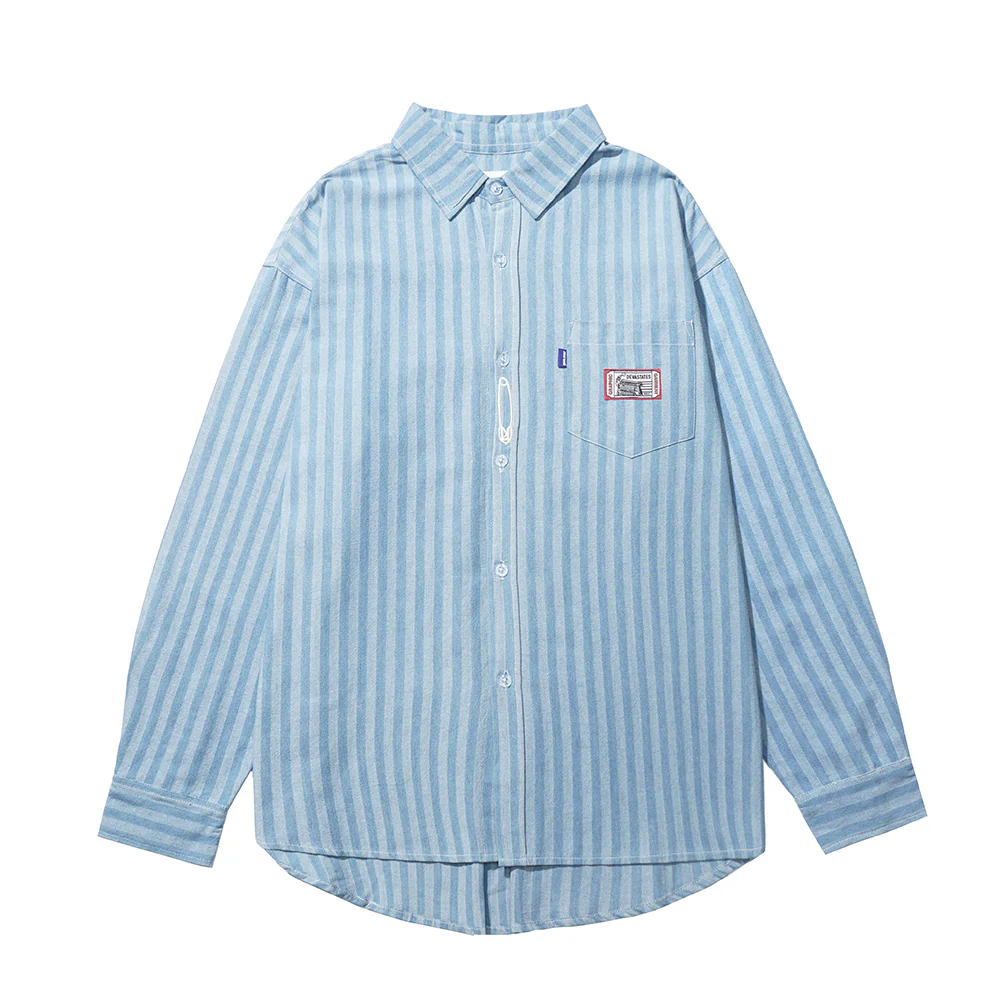DEVA STATES STRIPED DENIM WORKSHIRT