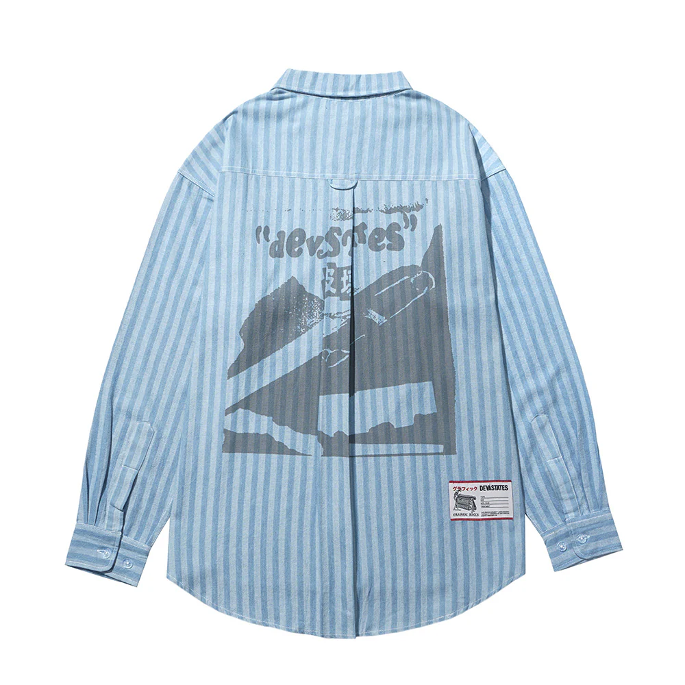 DEVA STATES STRIPED DENIM WORKSHIRT