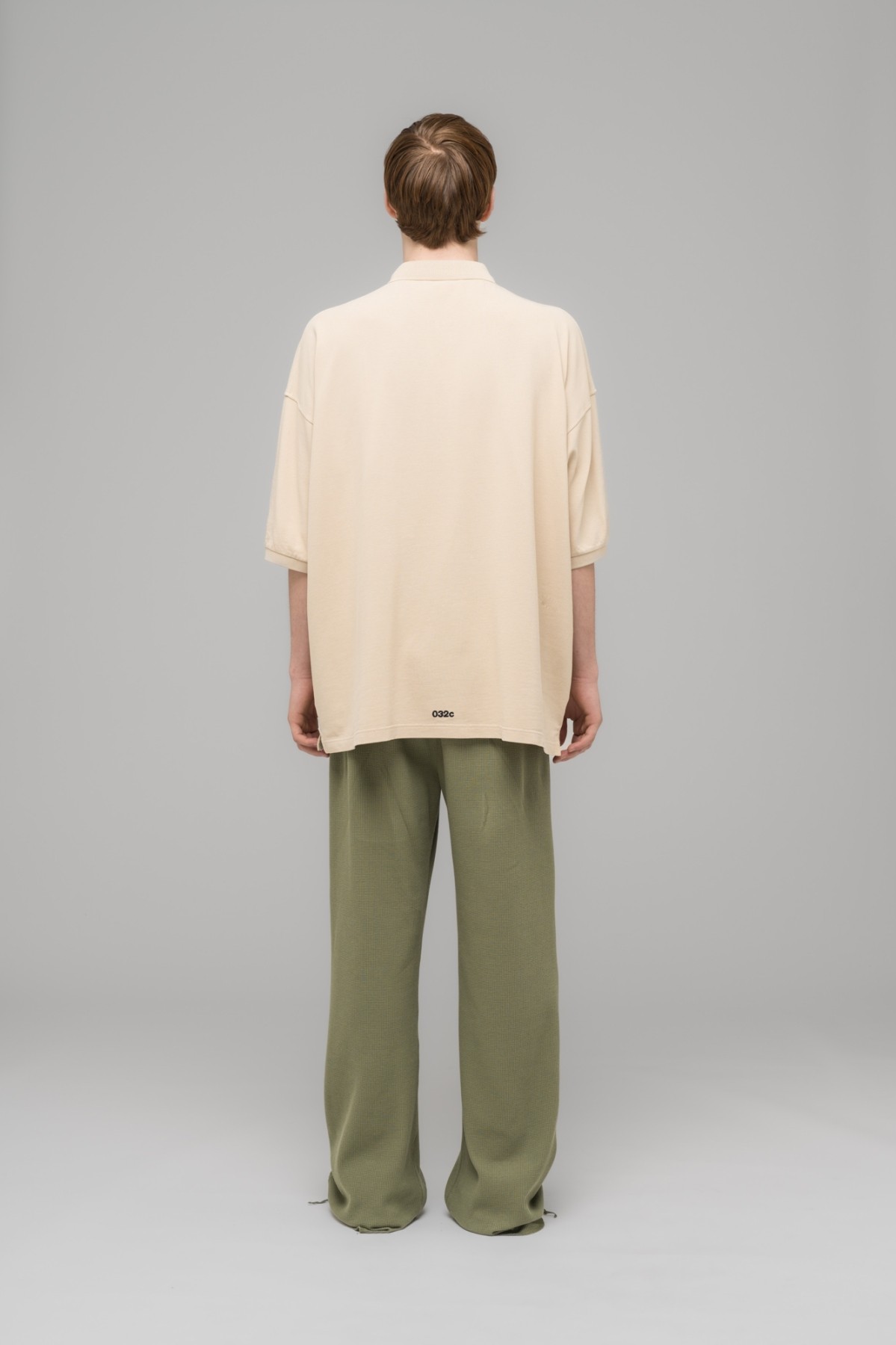 032c ''FAINTING CROSS'' OVERSIZED POLO SHIRT