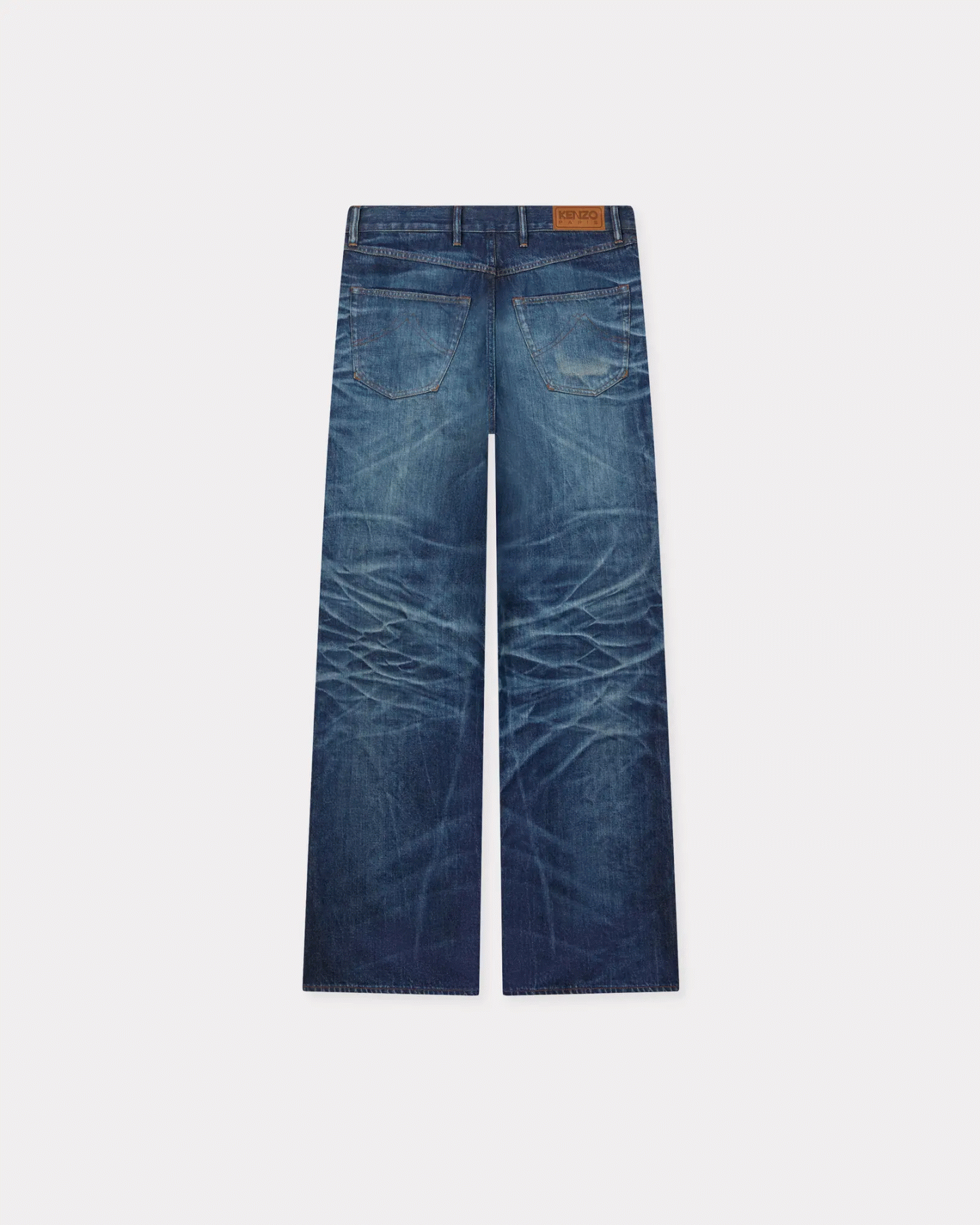 KENZO TURN-UP WIDE FIT JEANS JAPANESE DENIM