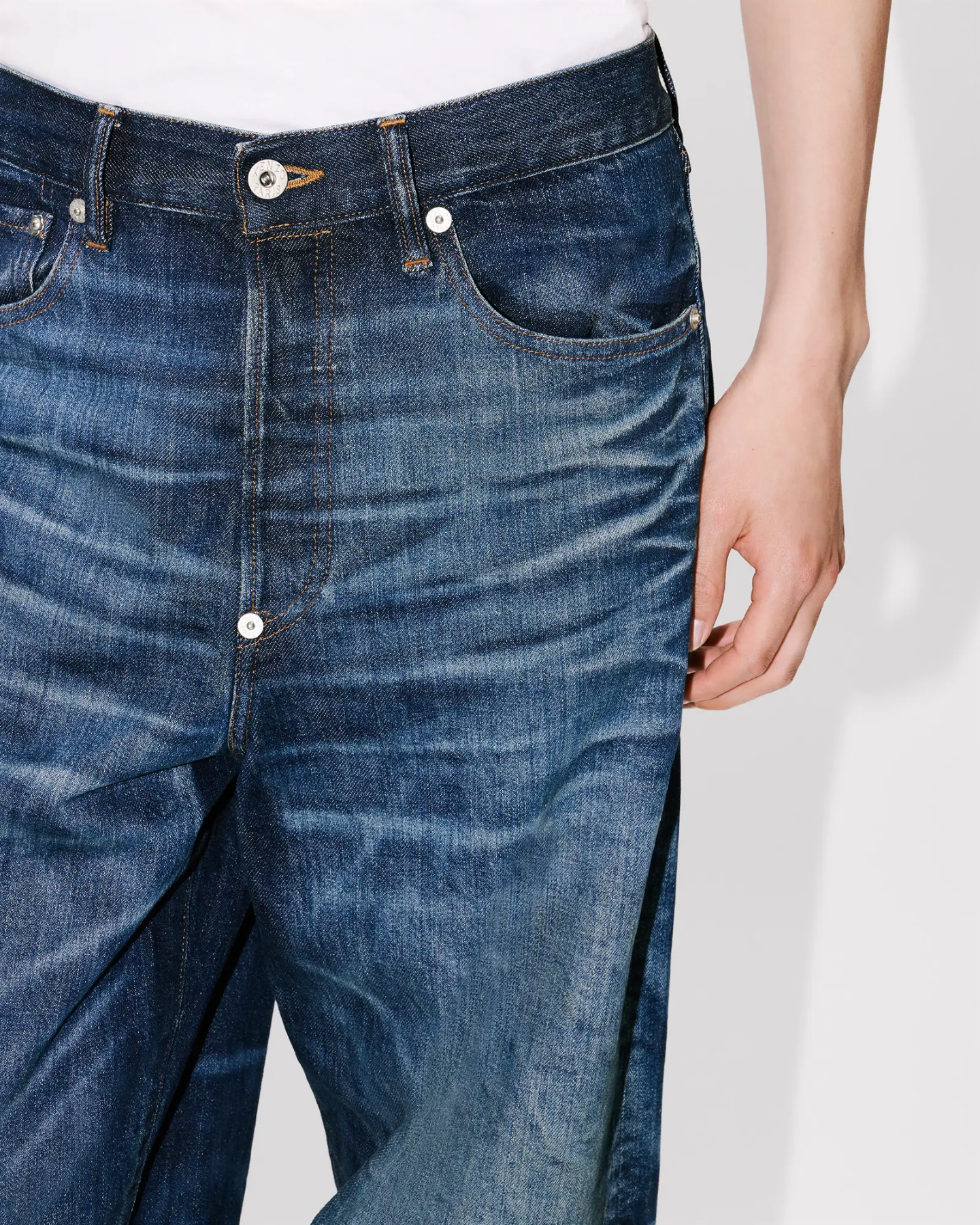 KENZO TURN-UP WIDE FIT JEANS JAPANESE DENIM